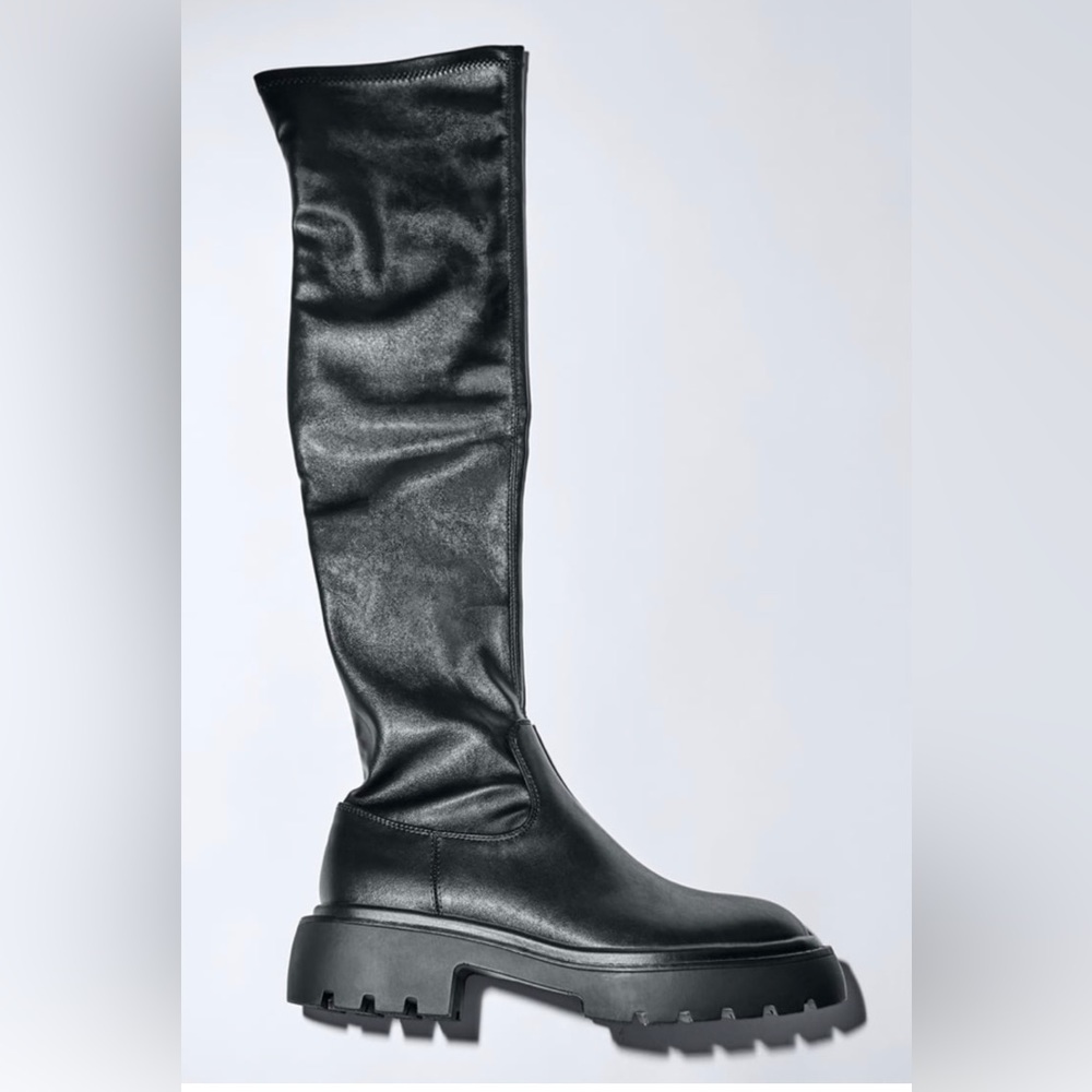 Zara over the knee lug boot